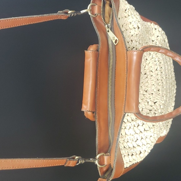❌SOLD❌Patricia Nash Ossi Satchel Raffia Crochet Floral Leather Crochet Crossbody - Picture 10 of 16